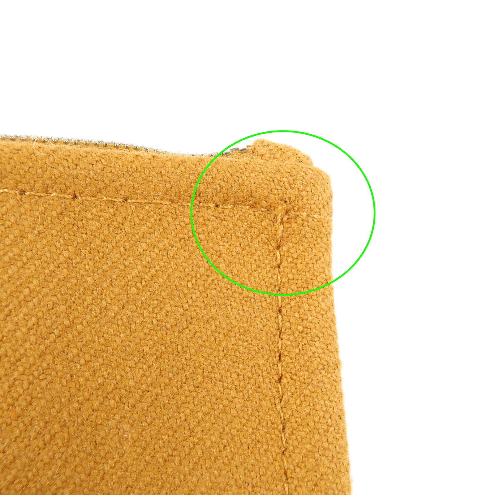 HERMES Wool 100% H Natte Pouch PM Cosmetic Pouch Cognac Used