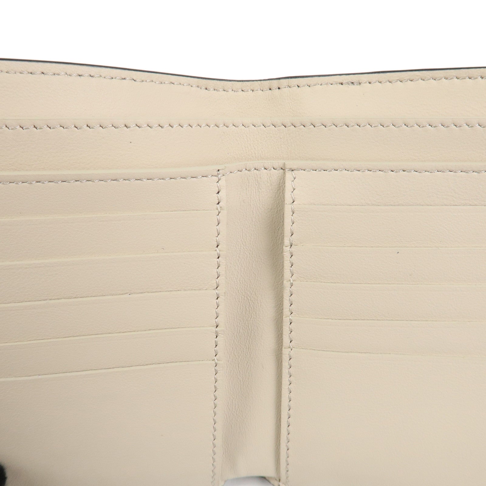 FENDI Leather Peekaboo Folded Wallet Bi-fold Wallet Black 8M0438 Used