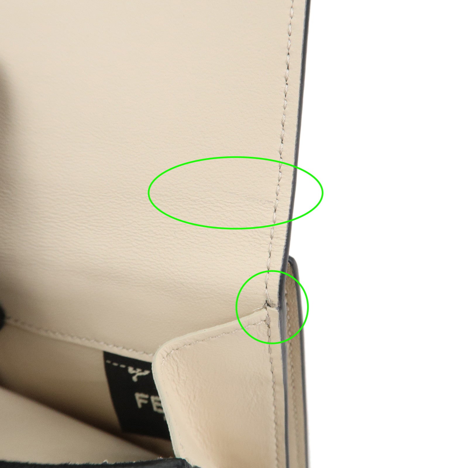 FENDI Leather Peekaboo Folded Wallet Bi-fold Wallet Black 8M0438 Used