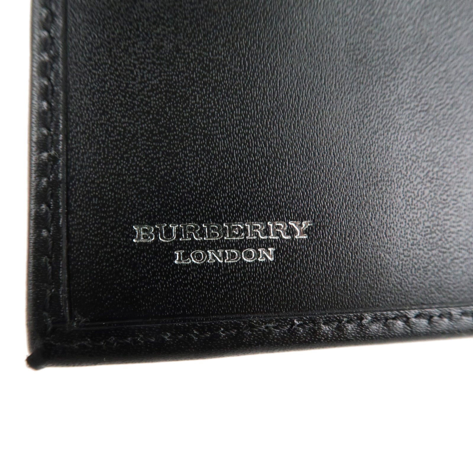 BURBERRY Burberry London PVC Leather Long Wallet Nova Plaid Black Used