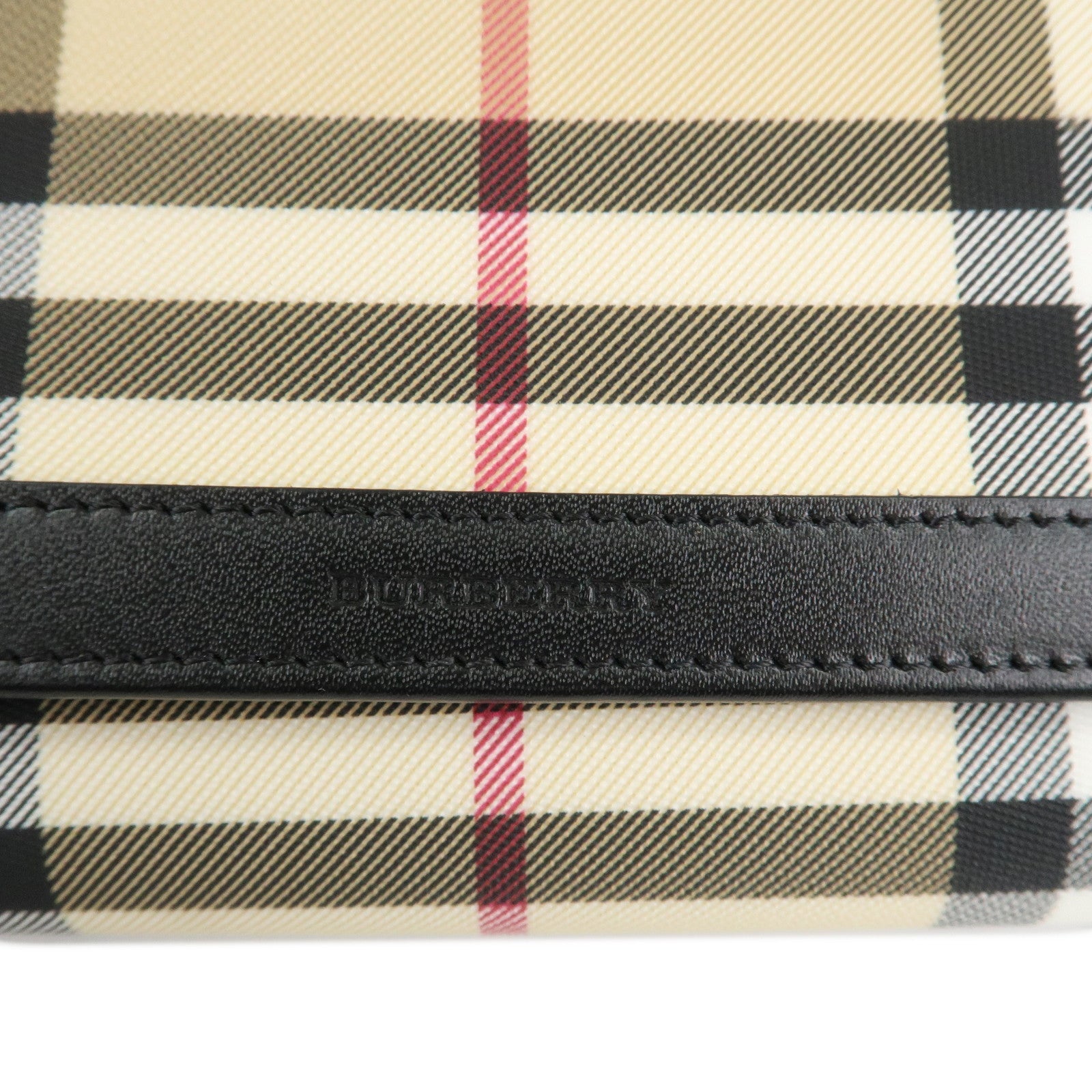 BURBERRY Burberry London PVC Leather Long Wallet Nova Plaid Black Used