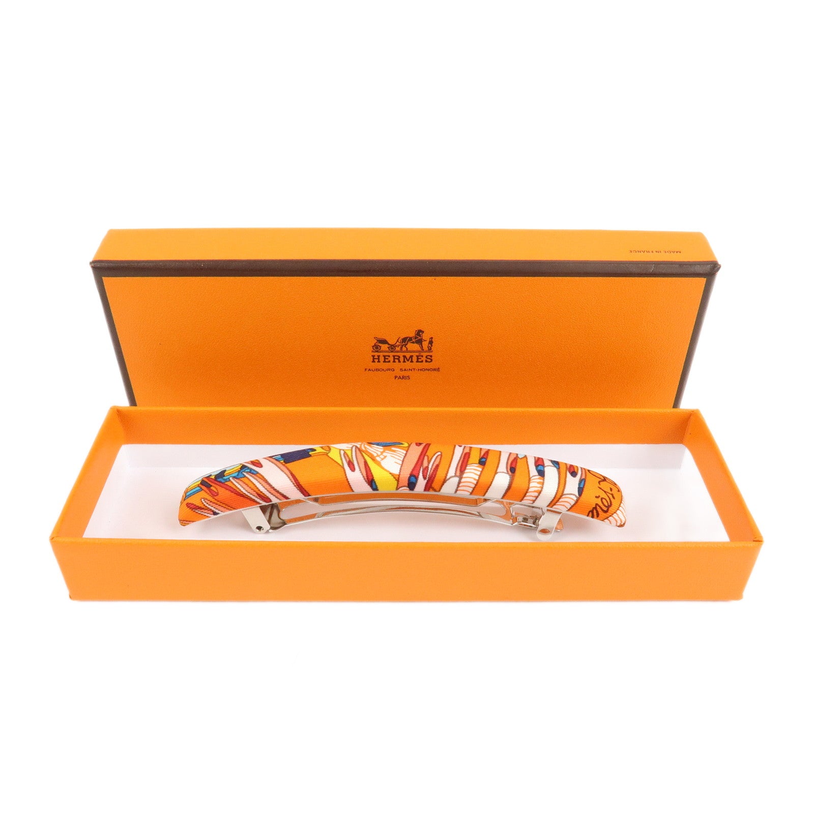 HERMES Eclipse GM Silk Metal Valletta Orange Multicolor Used