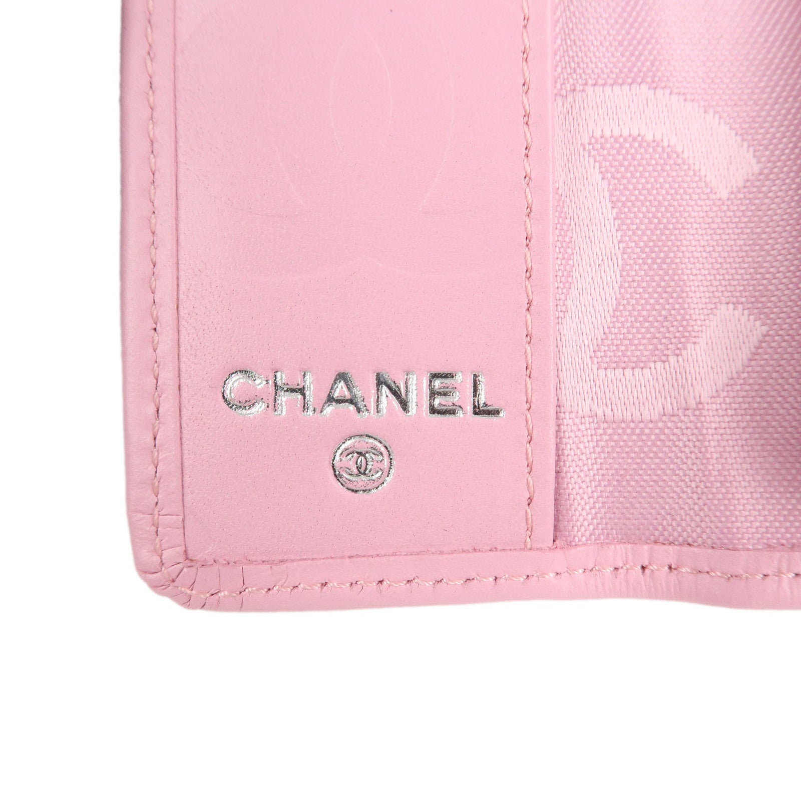 CHANEL Cambon Line Lamb Skin 6 Ring Key Case Pink Black A26723 Used