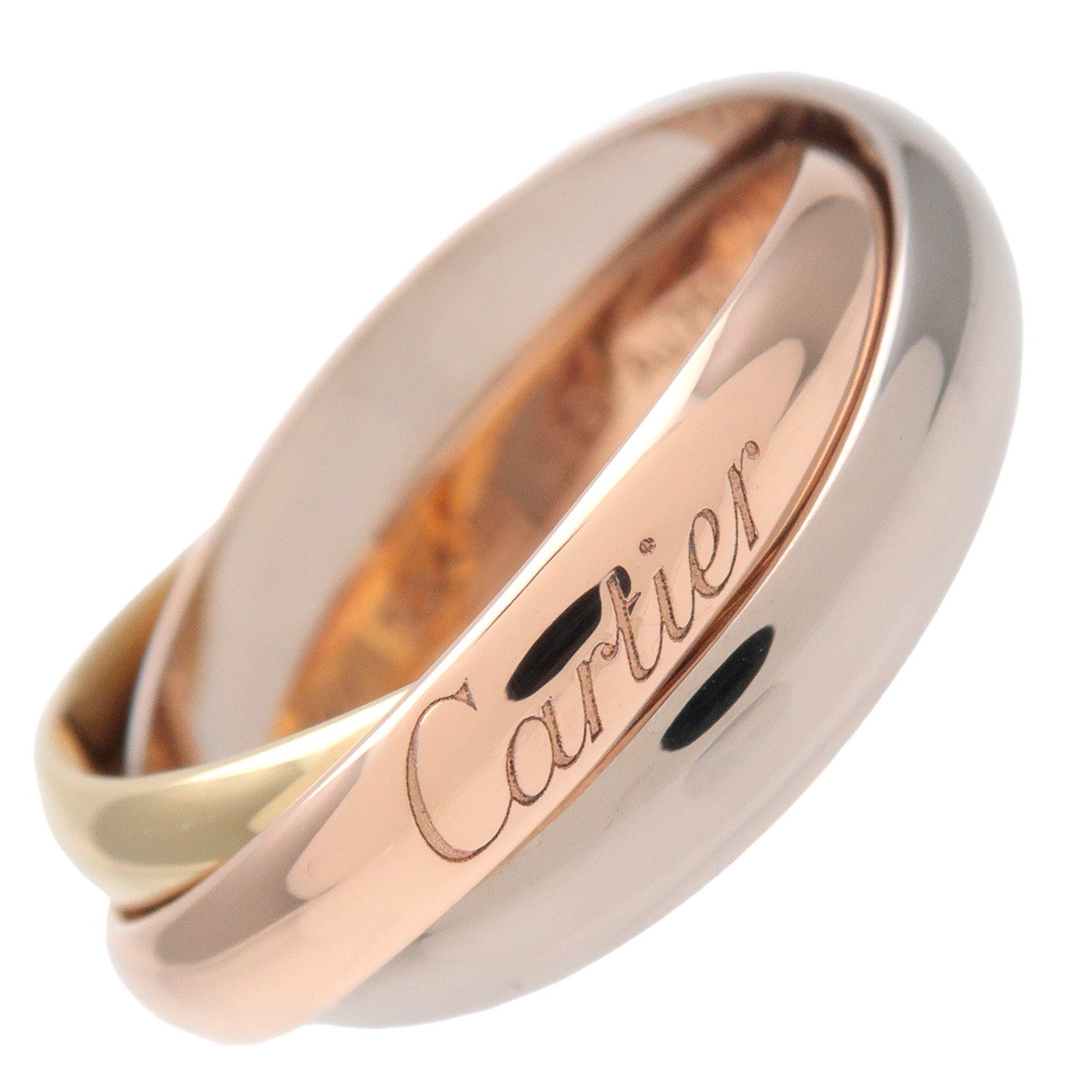 Cartier-Trinity-Ring-MM-K18-750YG/WG/PG-#53-US6.5-Yellow-Gold
