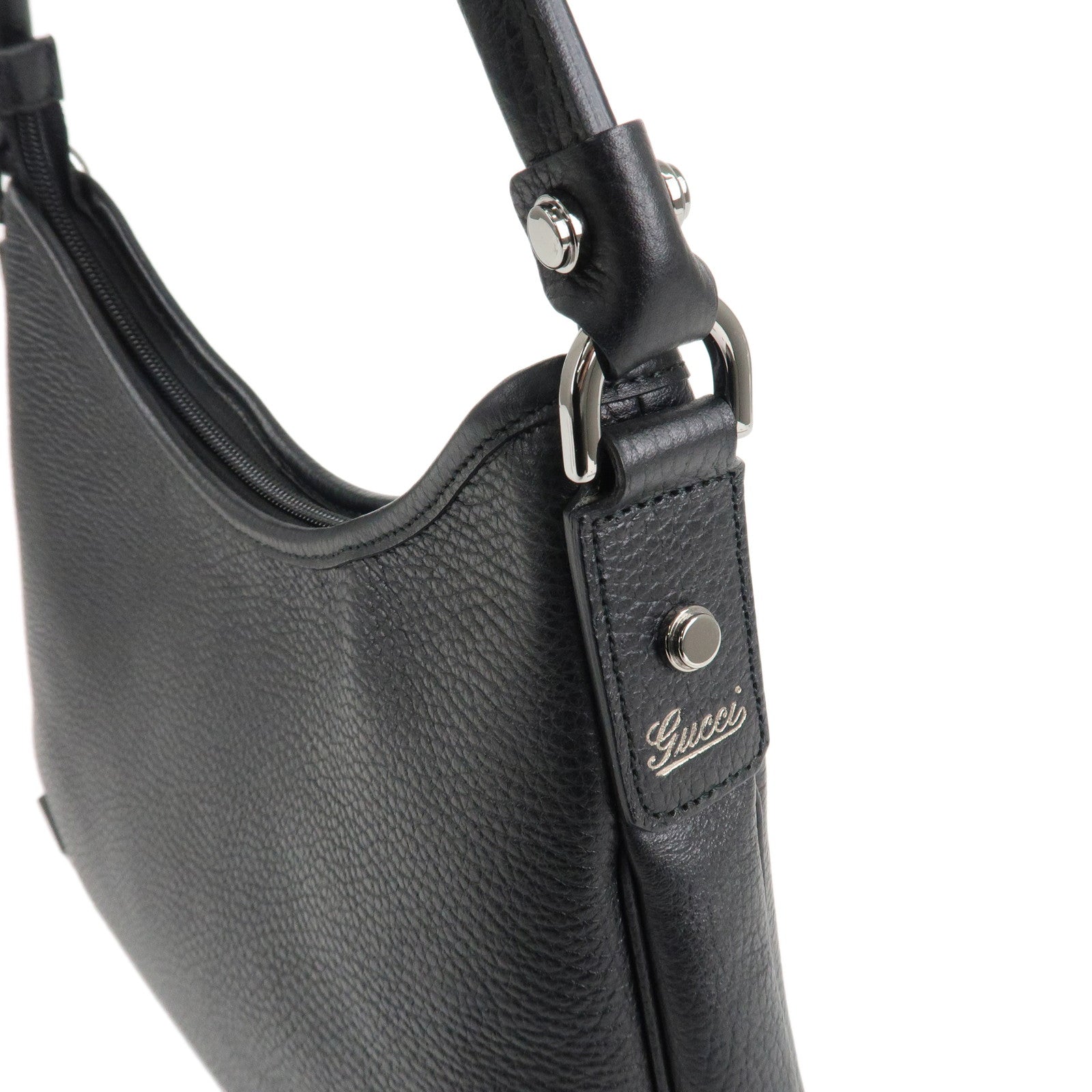 GUCCI Abbey Leather Shoulder Bag Hand Bag Black 268637Used F/S Used