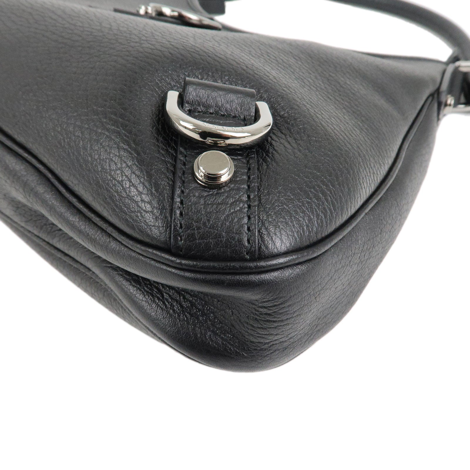 GUCCI Abbey Leather Shoulder Bag Hand Bag Black 268637Used F/S Used