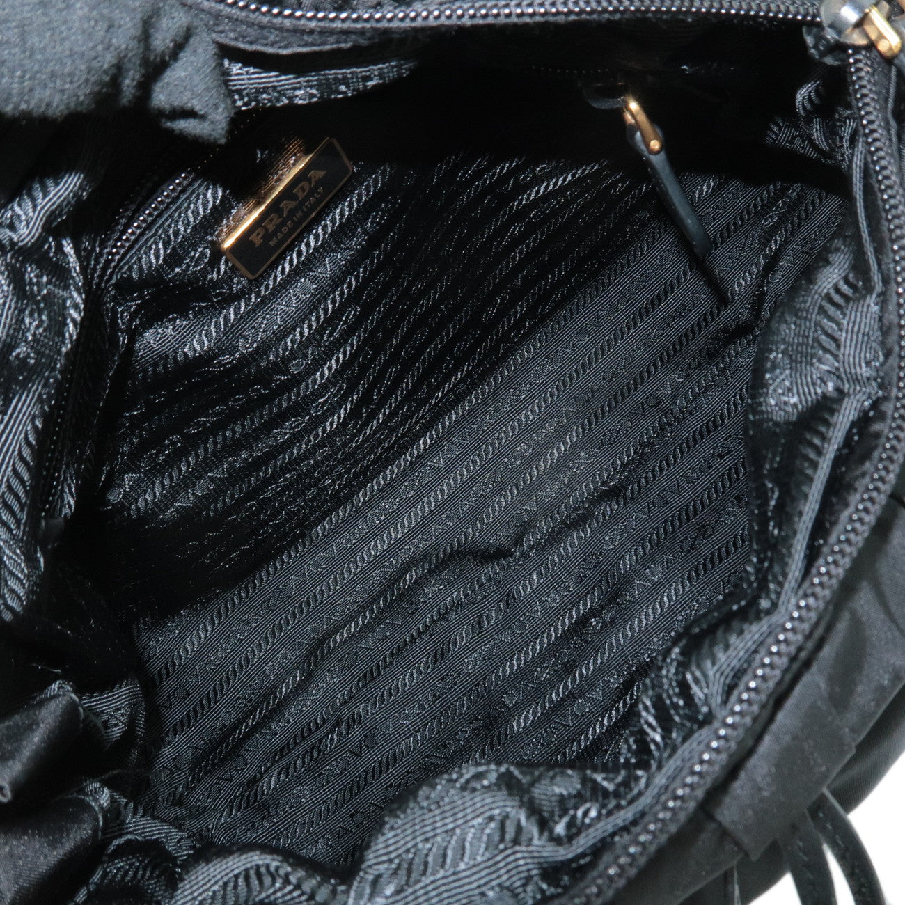 PRADA Nylon Leather Ribbon 2Way Hand Bag Shoulder Bag Black BN1631 Used