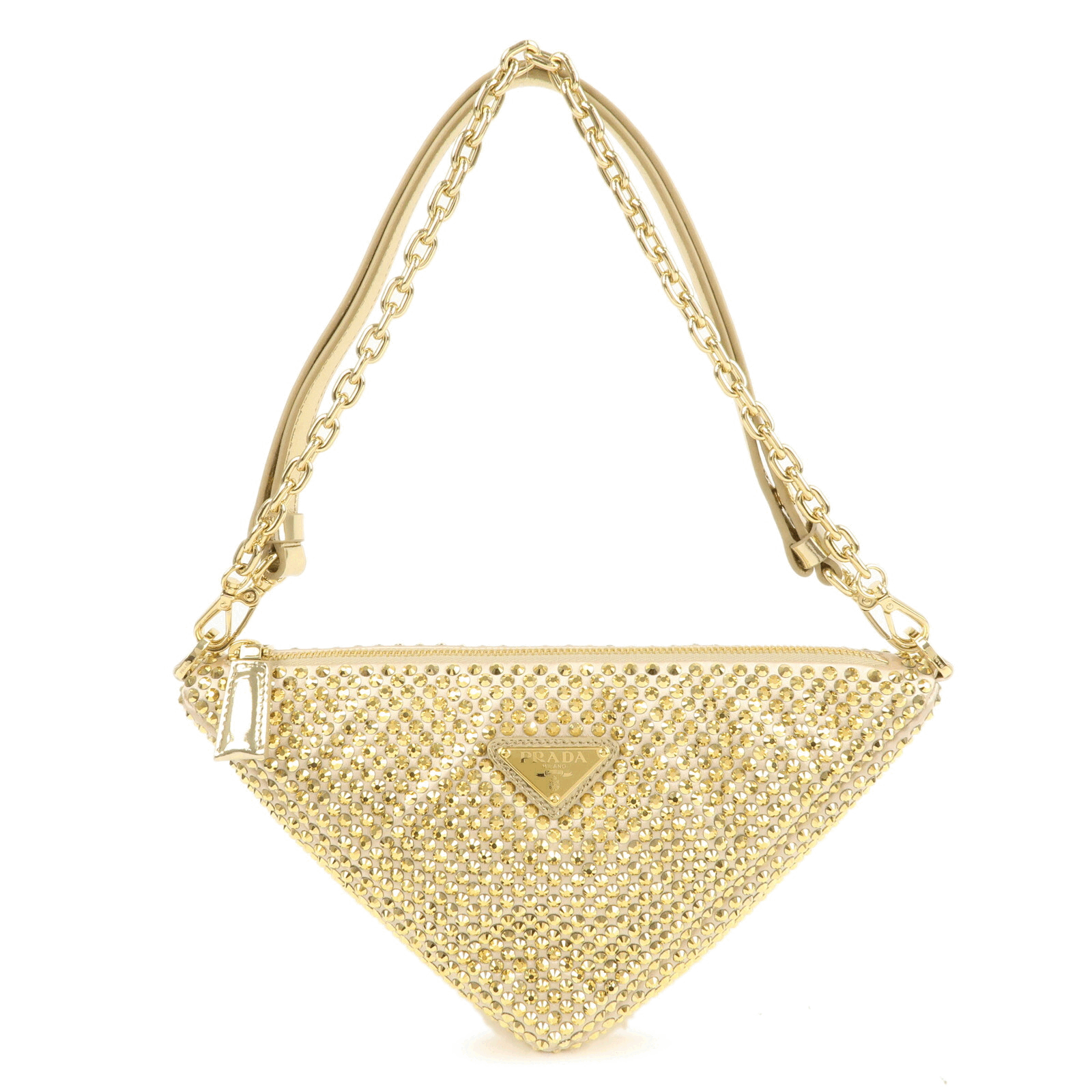 Shop Prada Triangle Leather Shoulder Bag