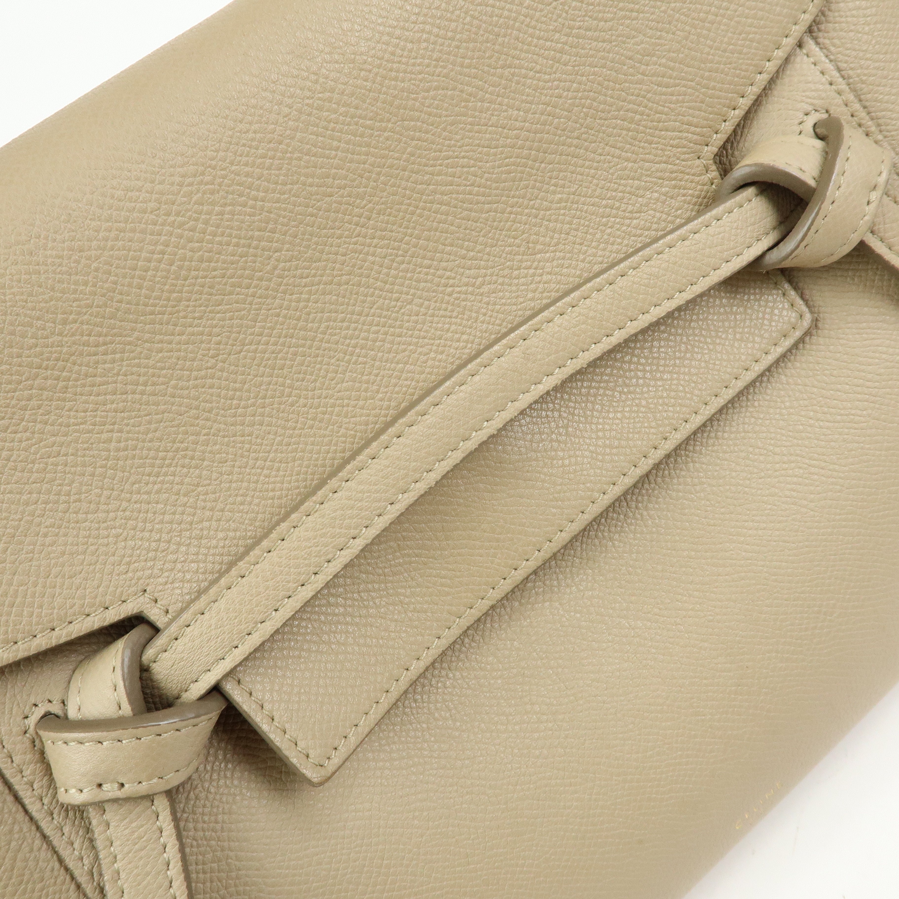 CELINE Belt Bag Leather 2WAY Bag Hand Bag Shoulder Bag Greige
