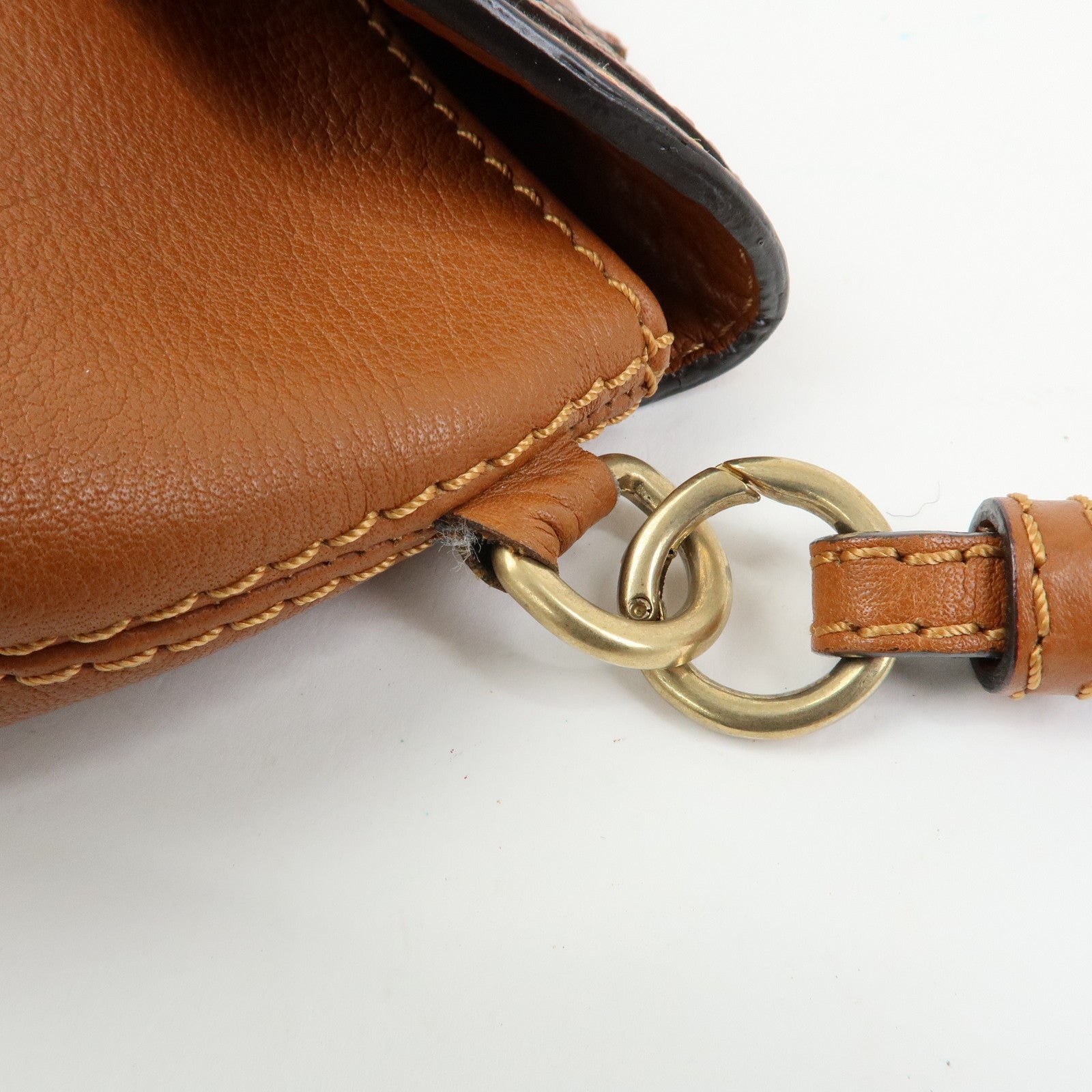 Chloe Marcie Leather Shoulder Bag Crossbody Bag Brown