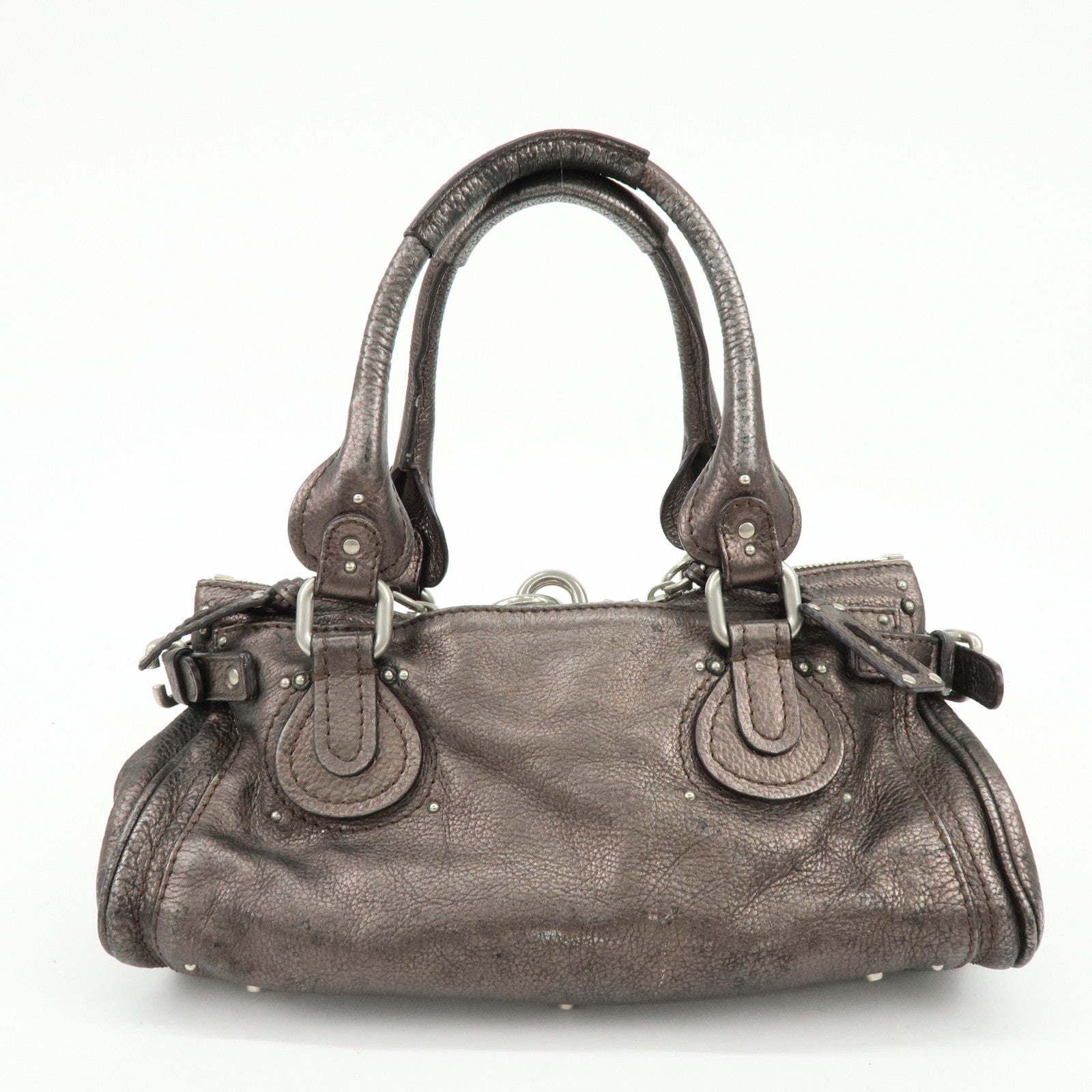 Chloe Paddington Leather Hand Bag Shoulder Bag Bronze