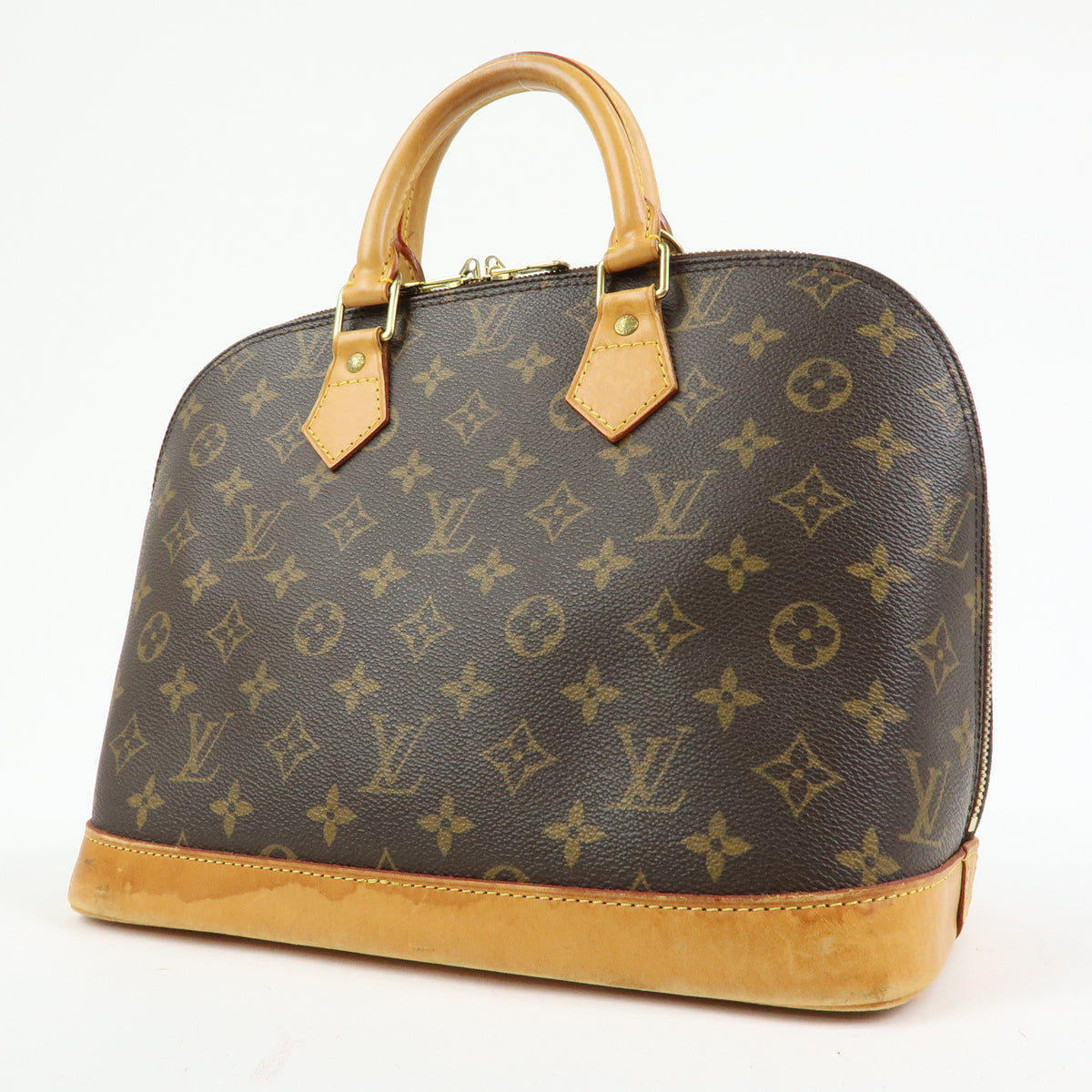 Louis Vuitton Monogram Alma PM Canvas Leather Hand Bag Brown M51130