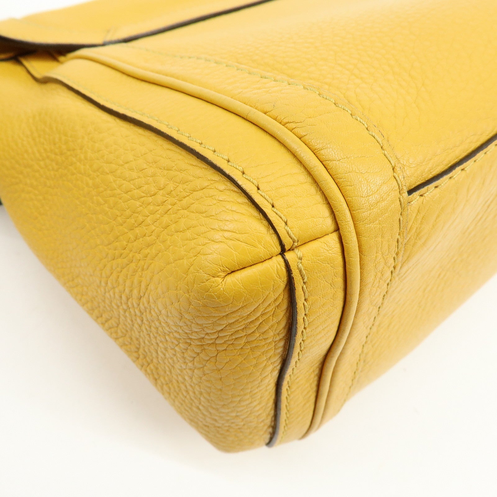 GUCCI Bamboo Bella Leather 2Way Shoulder Bag Yellow 282301