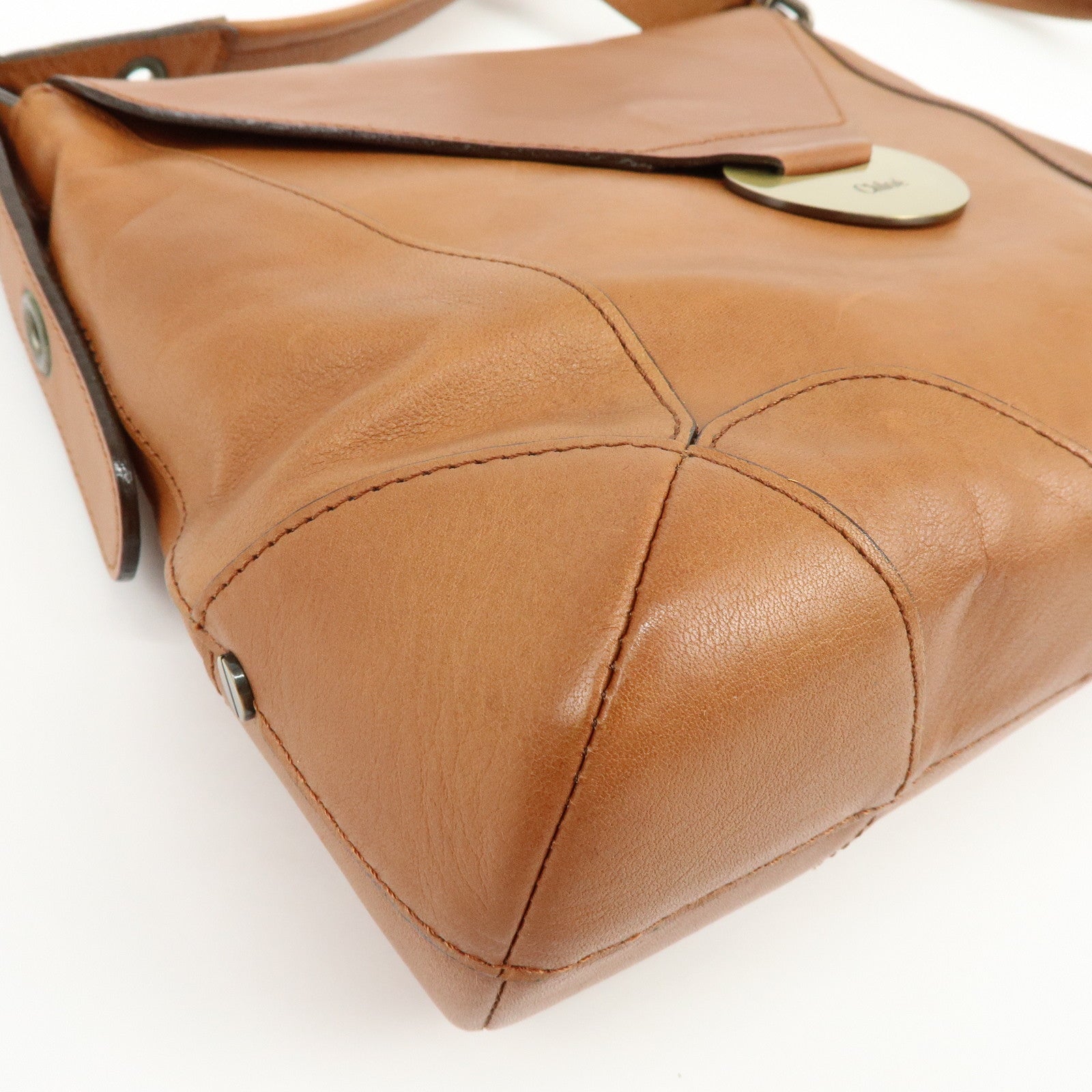 Chloe Eloise Leather Shoulder Bag Crossbody Bag Brown