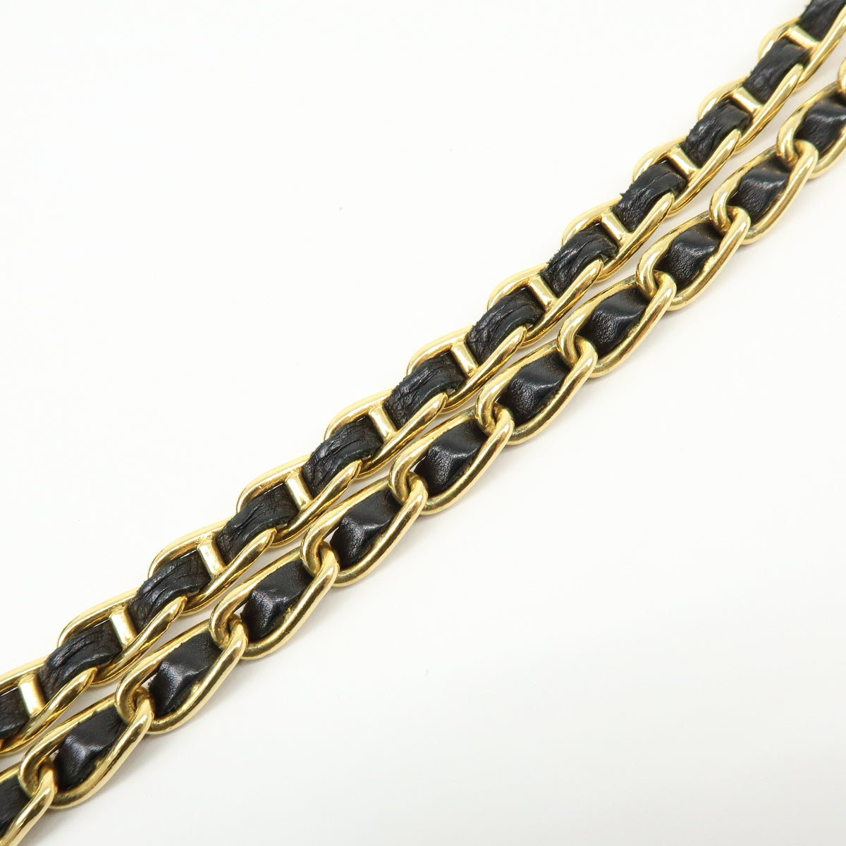 PRADA Leather Chain Shoulder Bag Studded Black Gold Silver BR4588