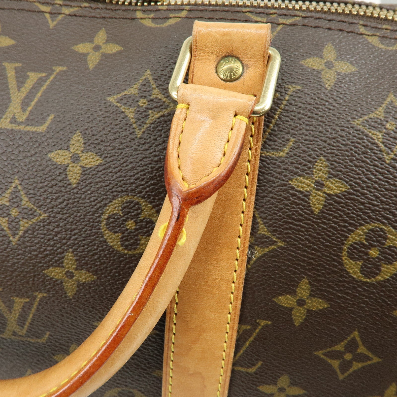 Louis Vuitton Monogram Keep All Bandouliere 55 Boston Bag Brown M41414