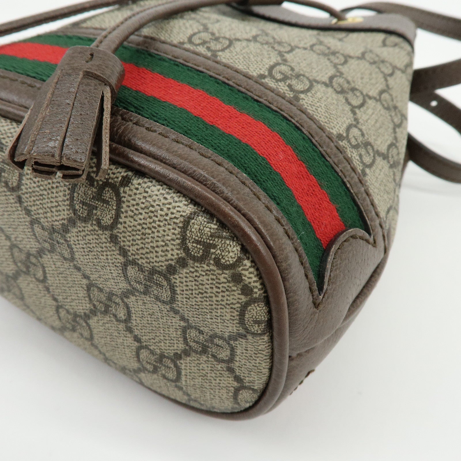 GUCCI Ophidia Sherry GG Supreme Leather Mini Bucket Bag 550620