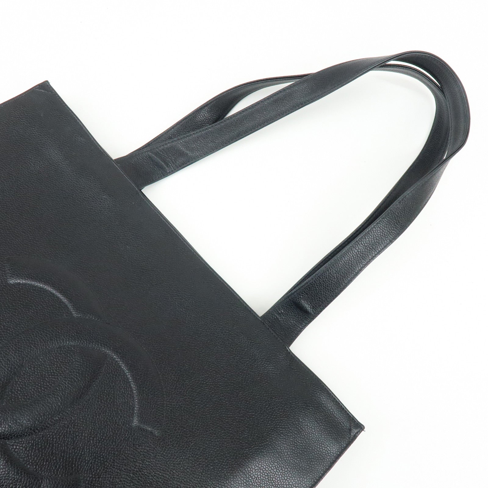 CHANEL COCO Mark Caviarskin Tote Bag Shoulder Bag Black