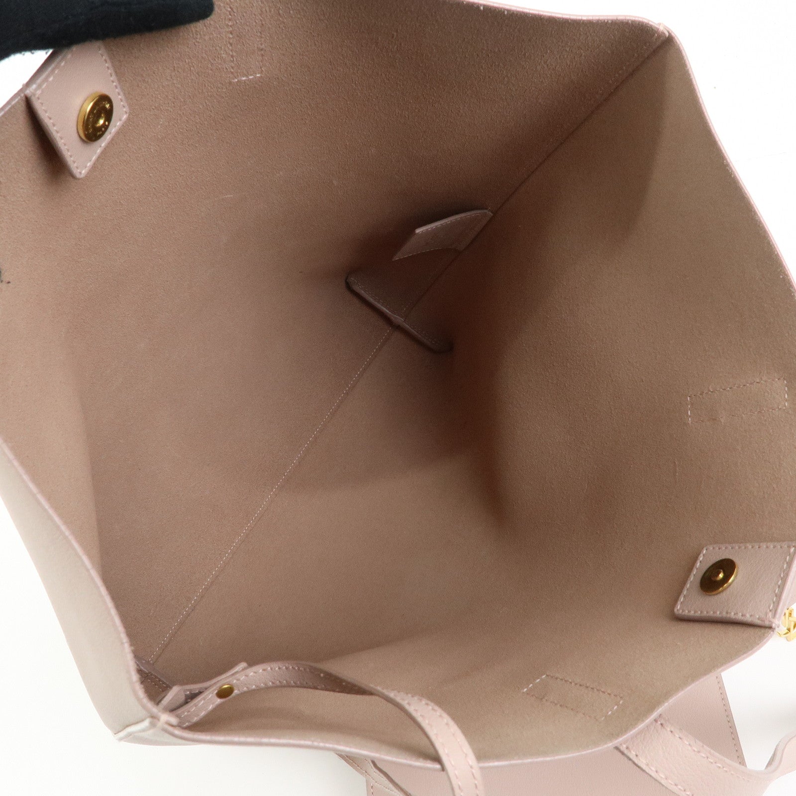 SAINT LAURENT PARIS Casandra Leather Tote Bag Shoulder Bag Pink Beige