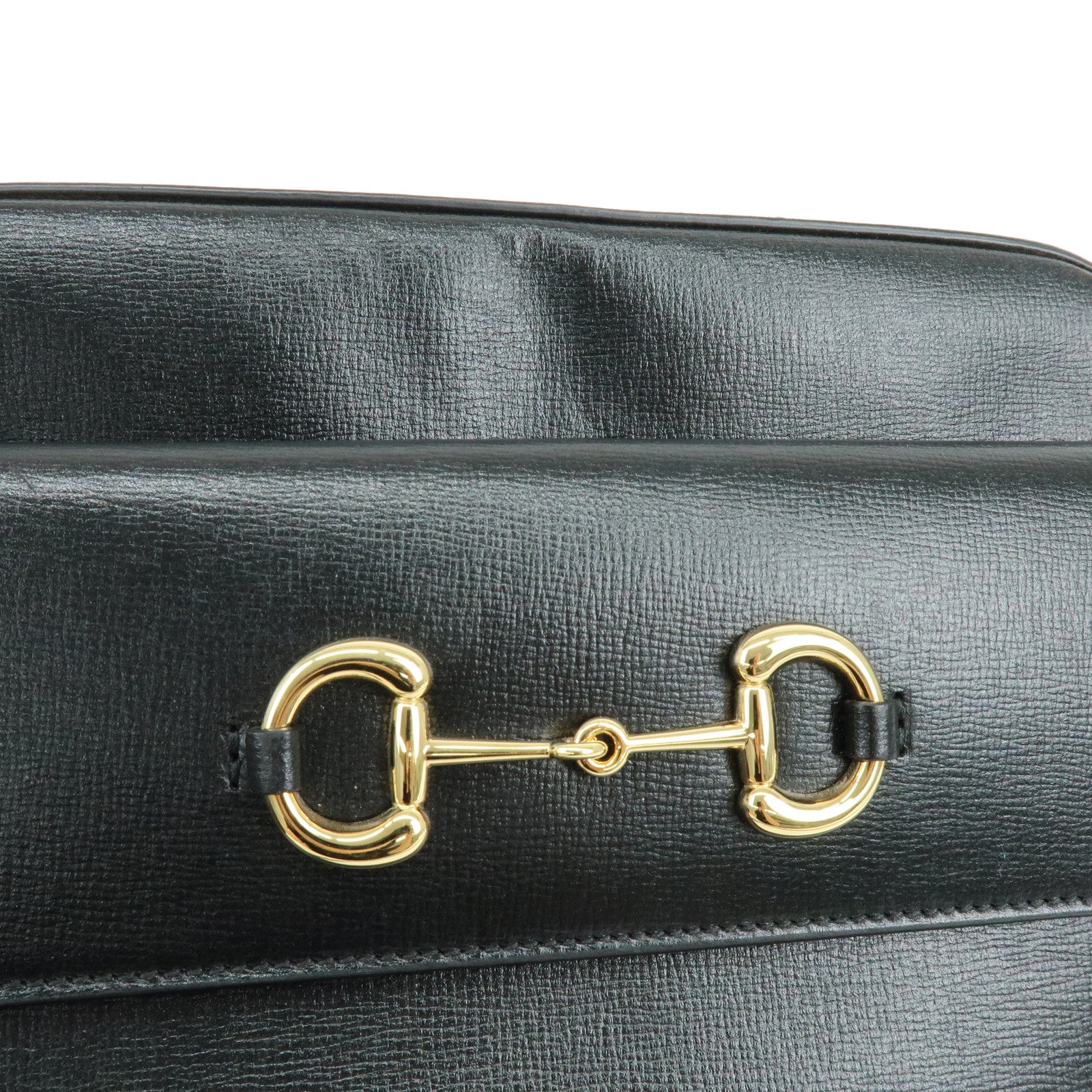 GUCCI Horsebit Leather Shoulder Bag Crossbody Bag Black 645454