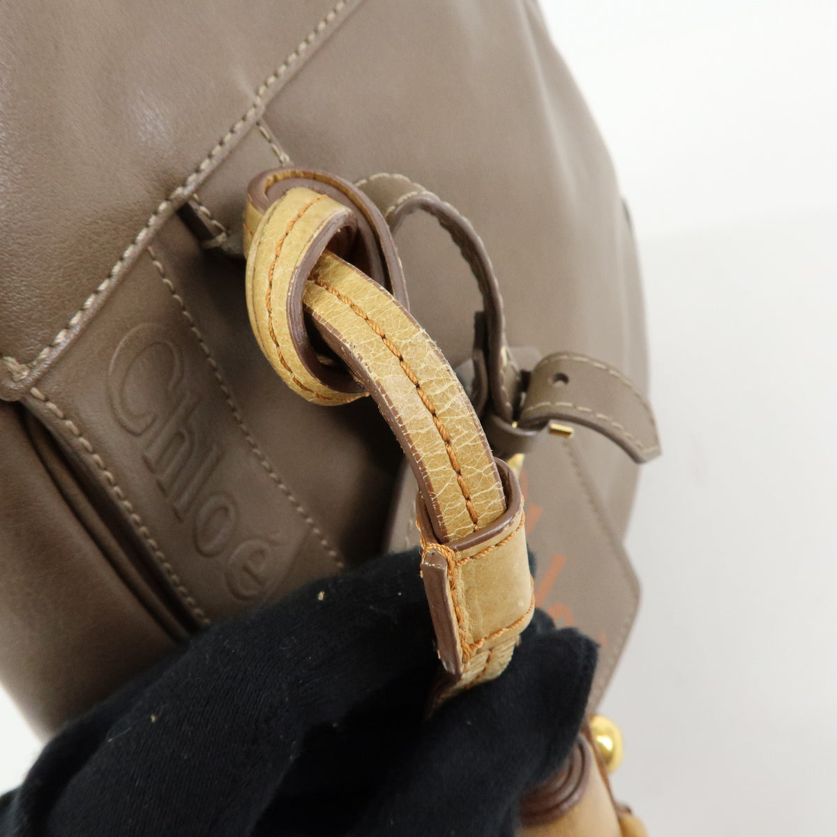 Chloe Eden Leather Shoulder Bag Crossbody Bag Tassel Beige