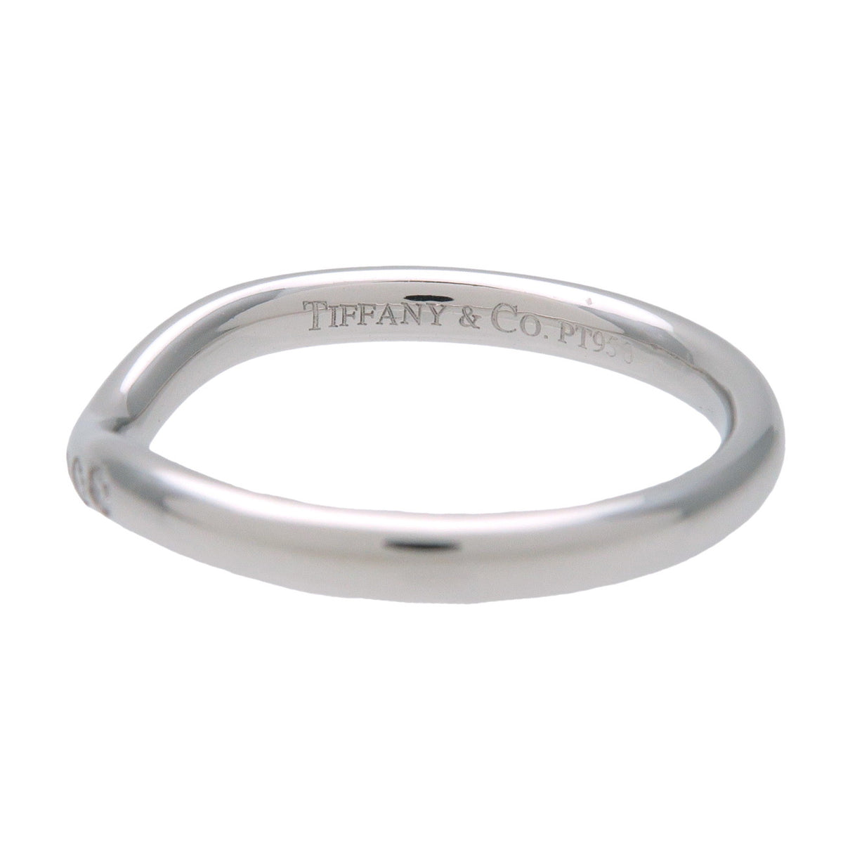Tiffany & Co Curved Band 9P Diamond Ring PT950 Platinum US4.5 EU48
