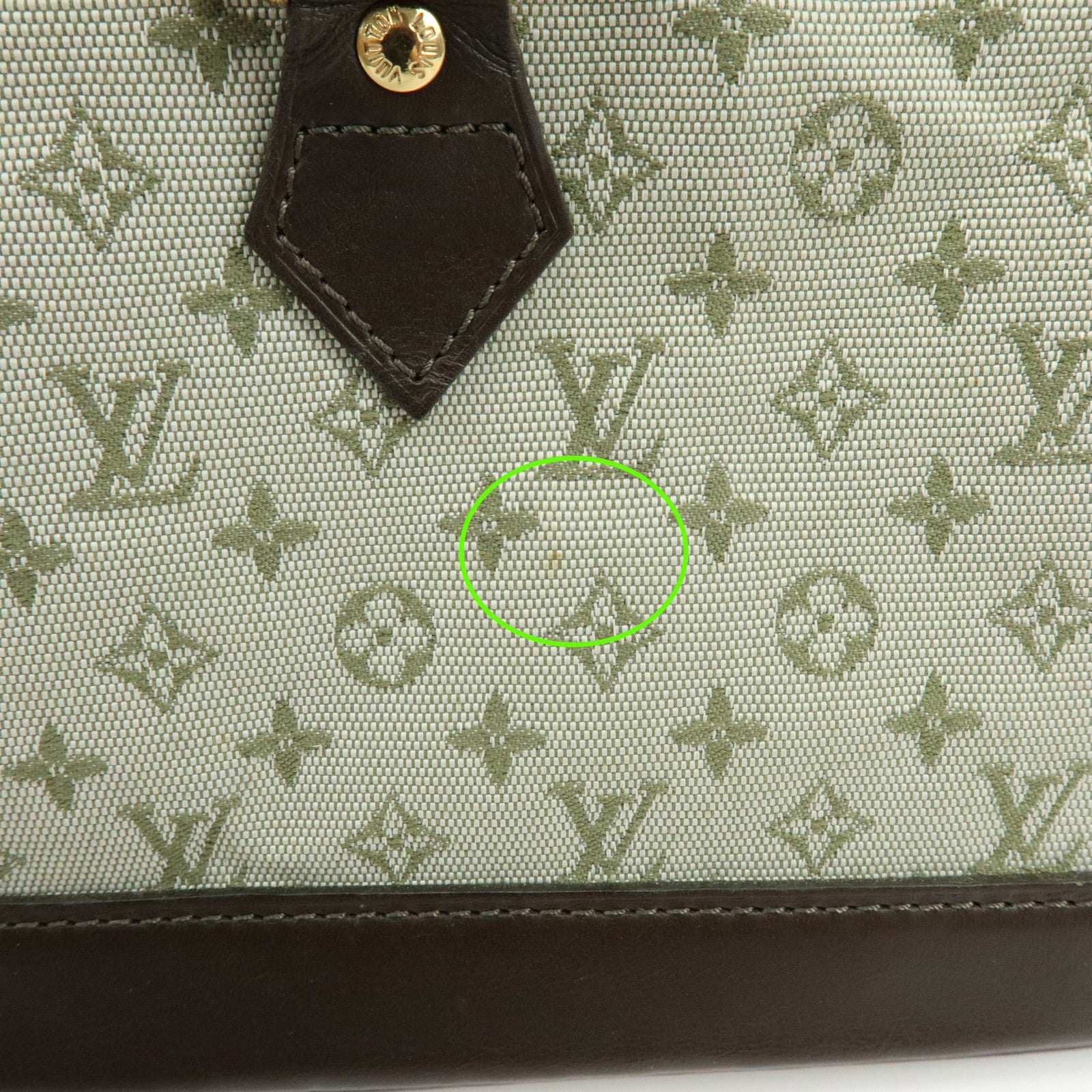 Louis Vuitton Monogram Mini Alma Long Hand Bag Khaki M92206