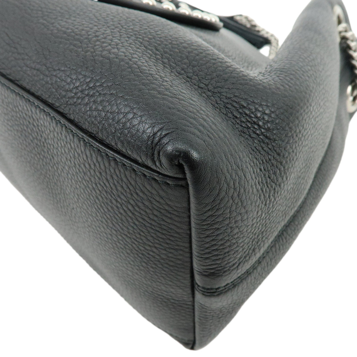 GUCCI SOHO Interlocking G Leather Chain Shoulder Bag Studs Black 308982
