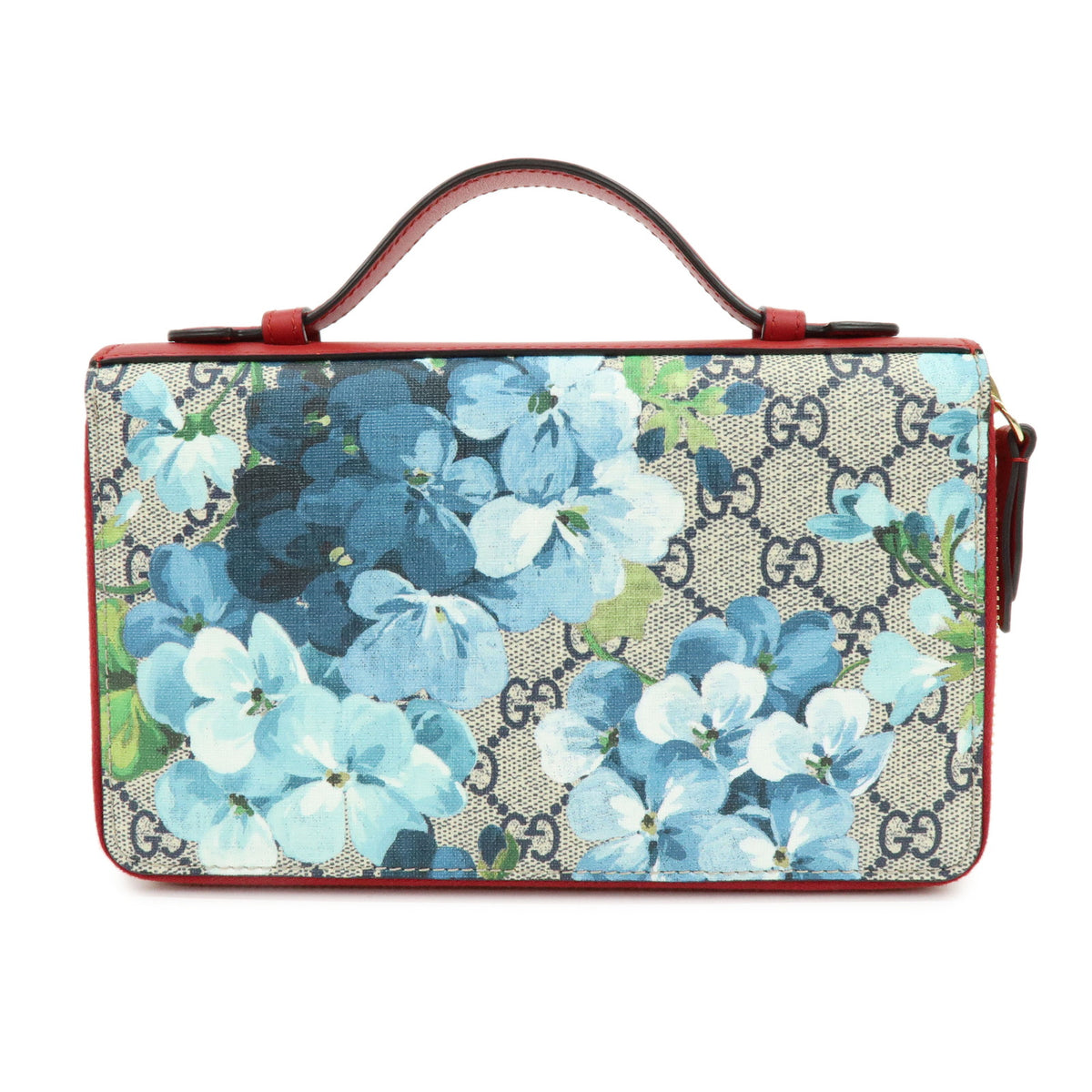 GUCCI GG Blooms GG Supreme Long Wallet Travel Case Red Beige 429767