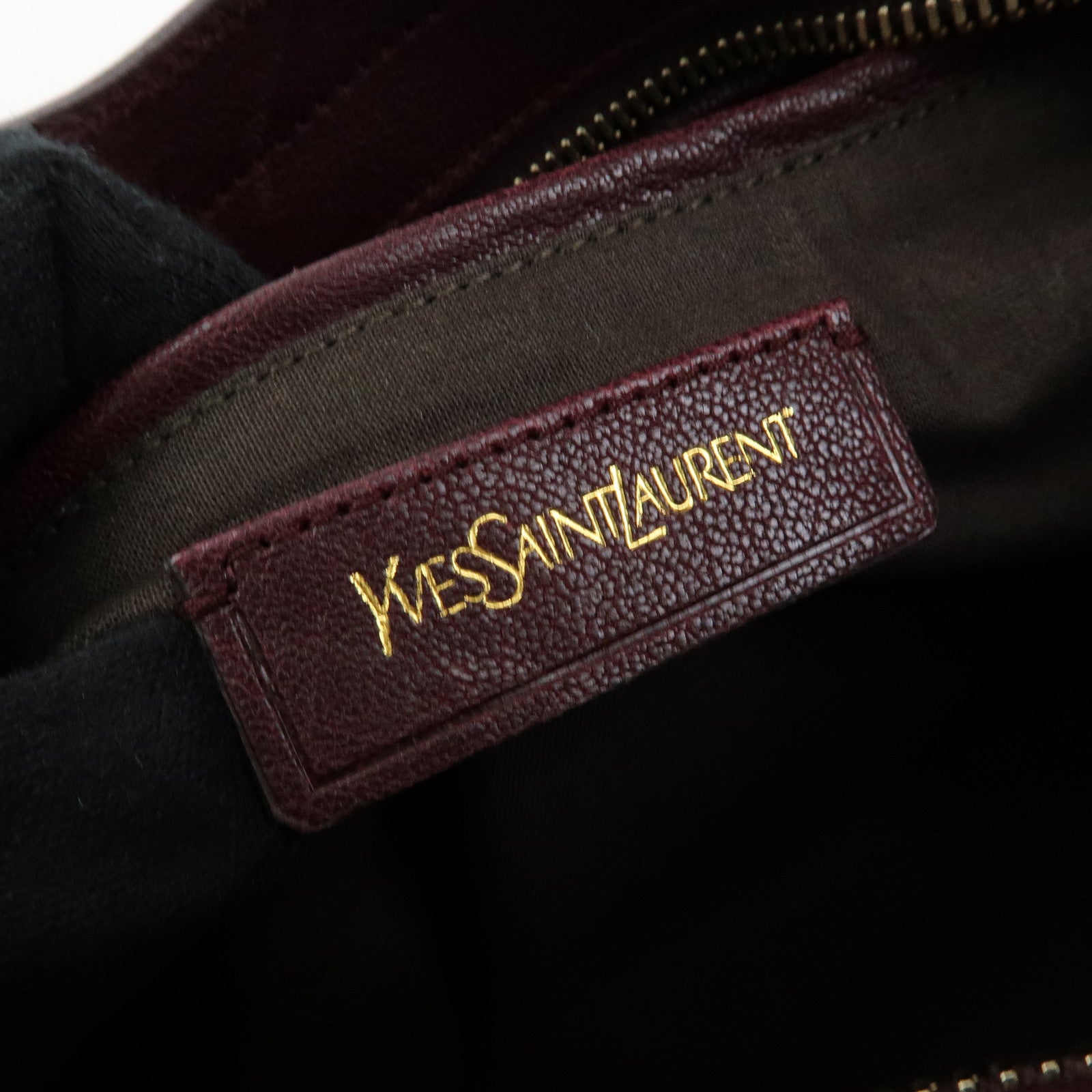 SAINT LAURENT PARIS Y Line Cabas Chyc Leather 2Way Bag Purple Brown