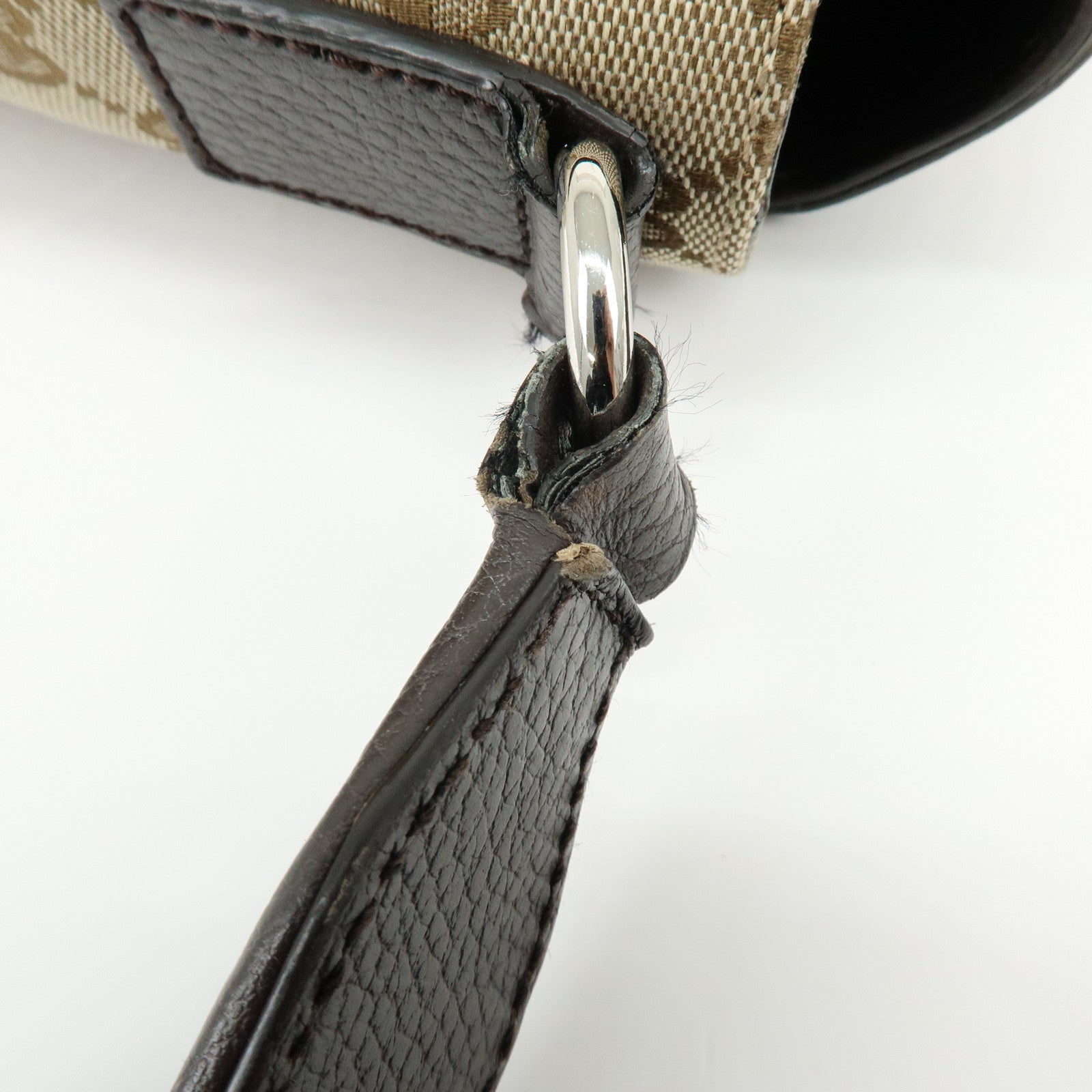 GUCCI GG Canvas Leather Shoulder Bag Crossbody Bag Beige Brown 449171