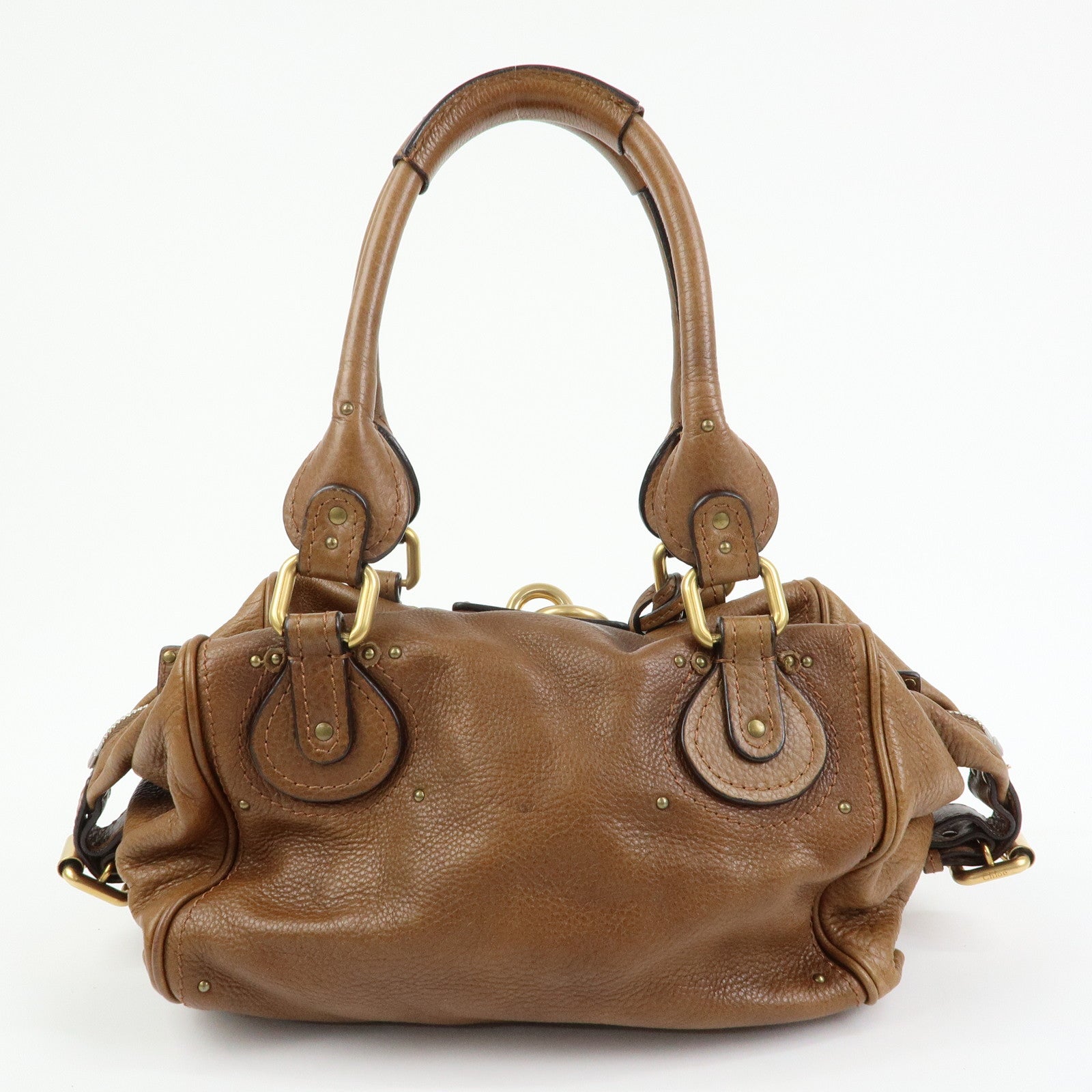 Chloe Paddington Leather Hand Bag Boston Bag Brown