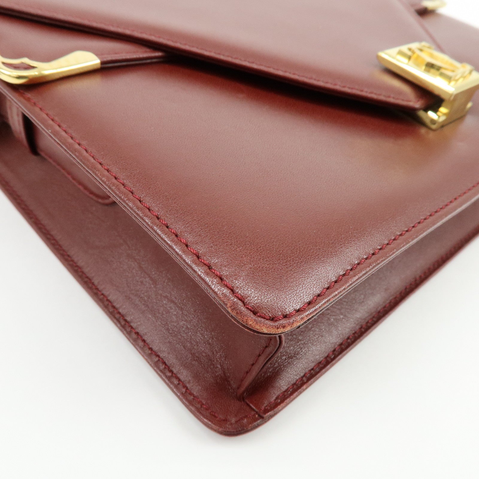 Cartier Must de Cartier Leather Double Flap Shoulder Bag Boudreaux