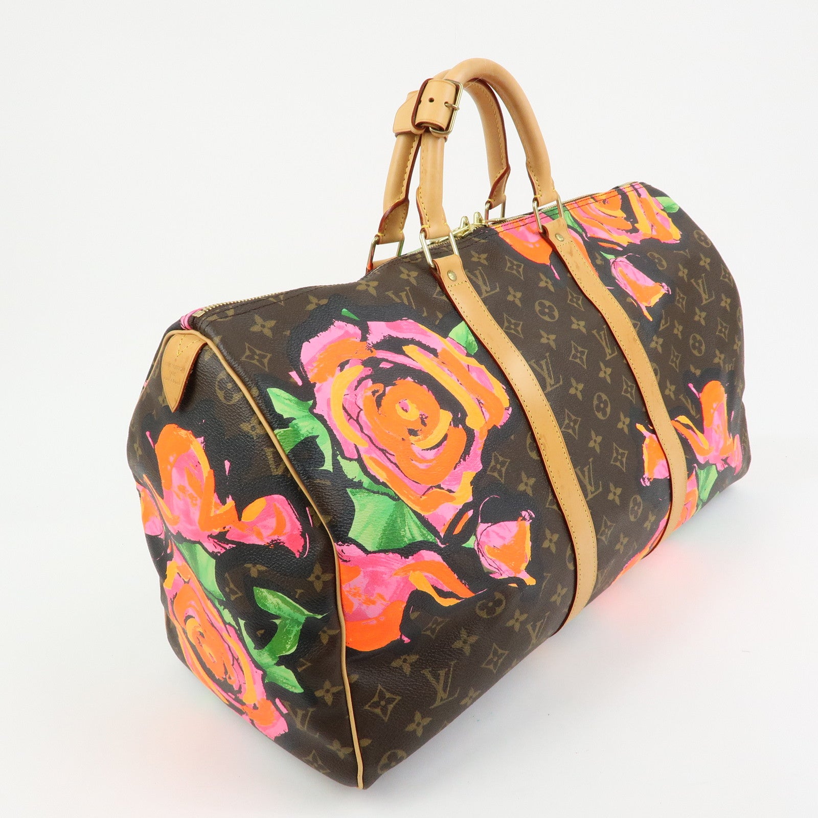 Louis Vuitton Monogram Rose Keep All Bandouliere 50 Boston Bag M48605