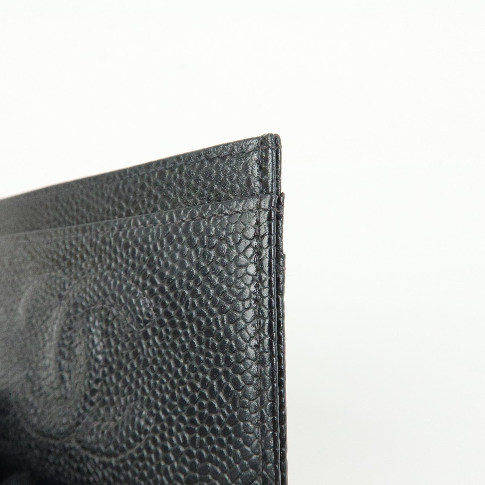 CHANEL COCO Mark Caviarskin Card Case Card Holder Black