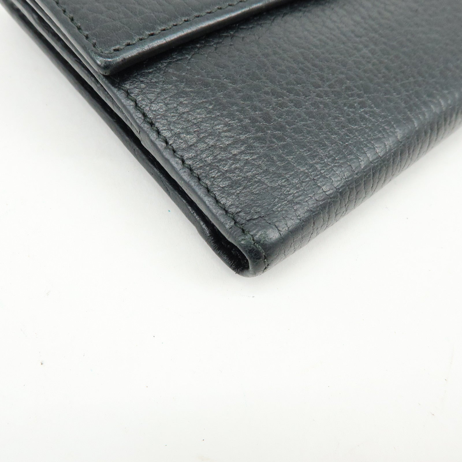 GUCCI GG Petit Marmont Leather Double Hook Compact Wallet Black 456122