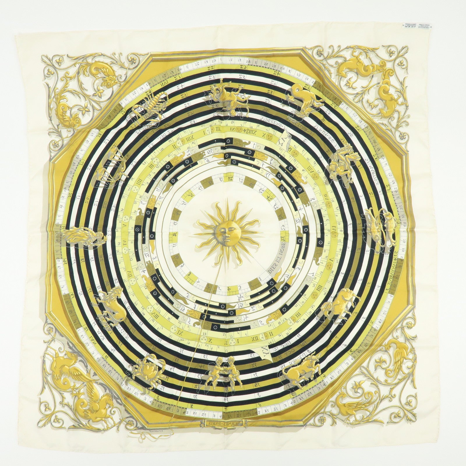 HERMES Carre 90 Silk 100% Scarf Lot of 2 Orange Gold Navy