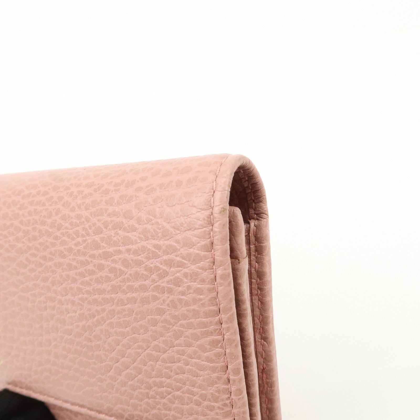 GUCCI Swing Leather Continental Wallet Long Wallet Pink 376186 Used