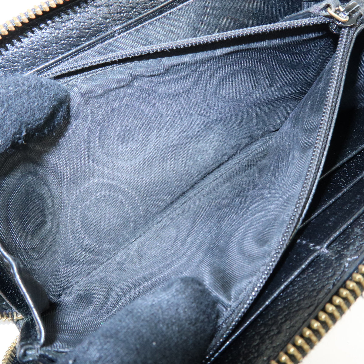 GUCCI Ophidia Sherry Double G Leather Round Zippy Wallet Black 523154