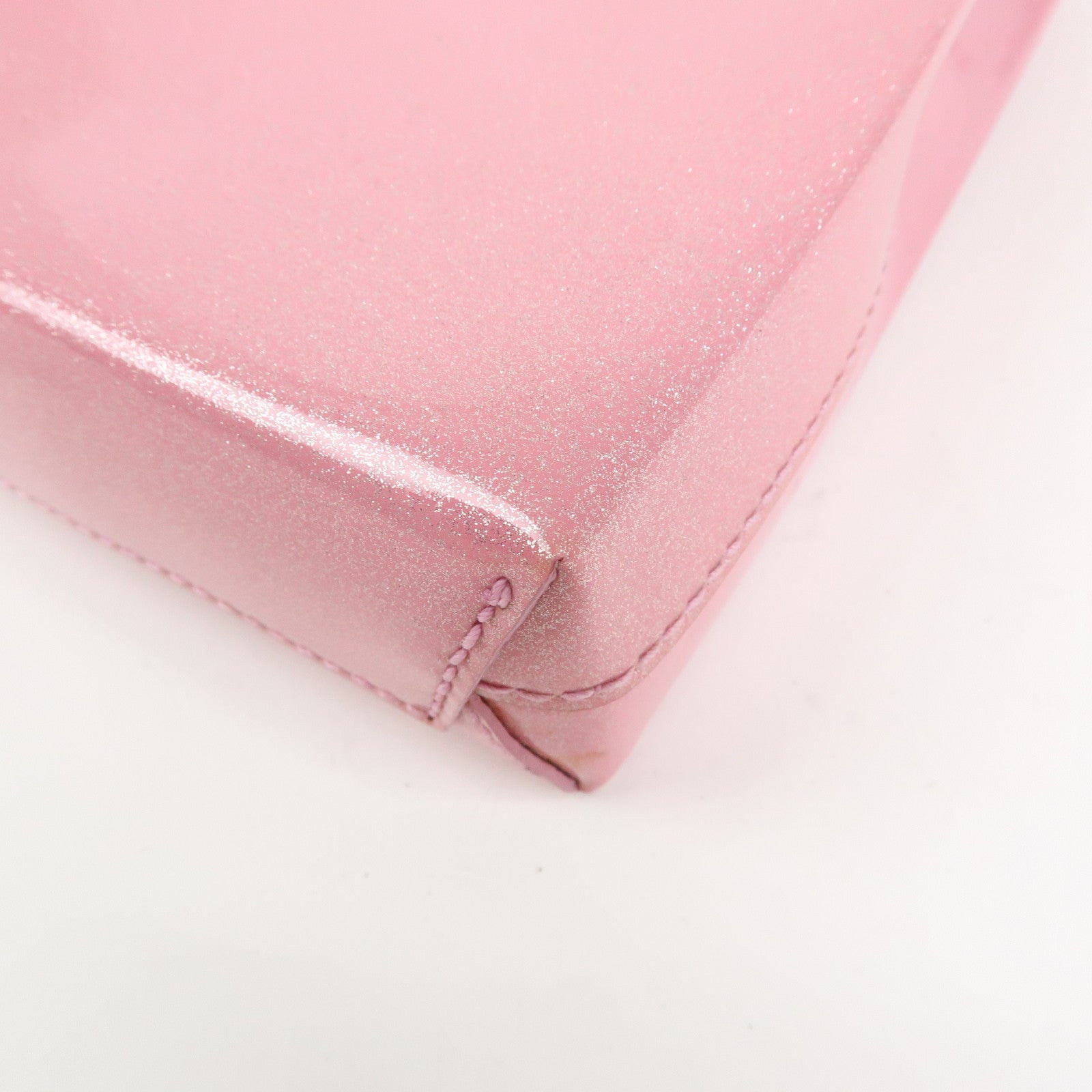 BALENCIAGA Patent Leather Shopping Phone Holder 2Way Bag Pink 593826