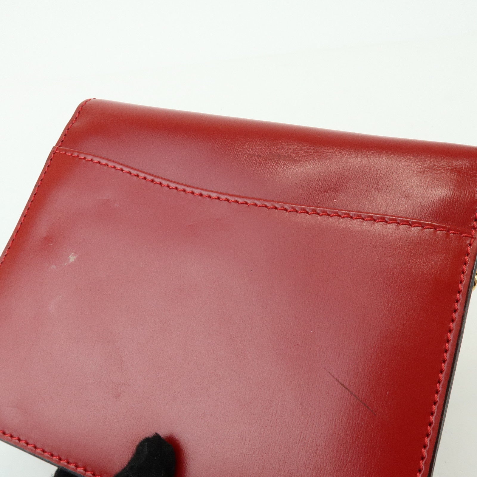 CELINE Starball Leather Chain Shoulder Bag Crossbody Bag Red