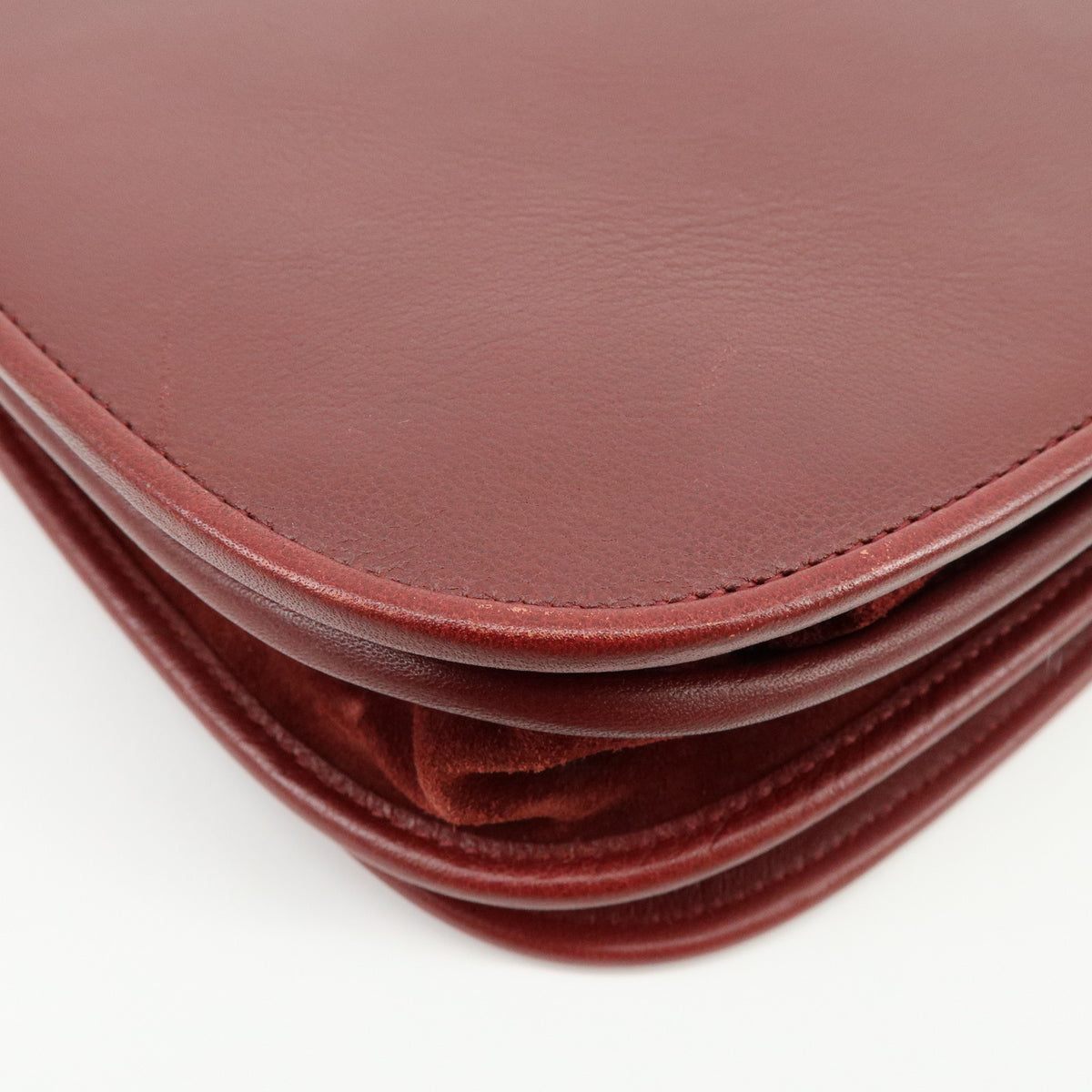 Cartier Must de Cartier Leather Flap Shoulder Bag Bordeaux