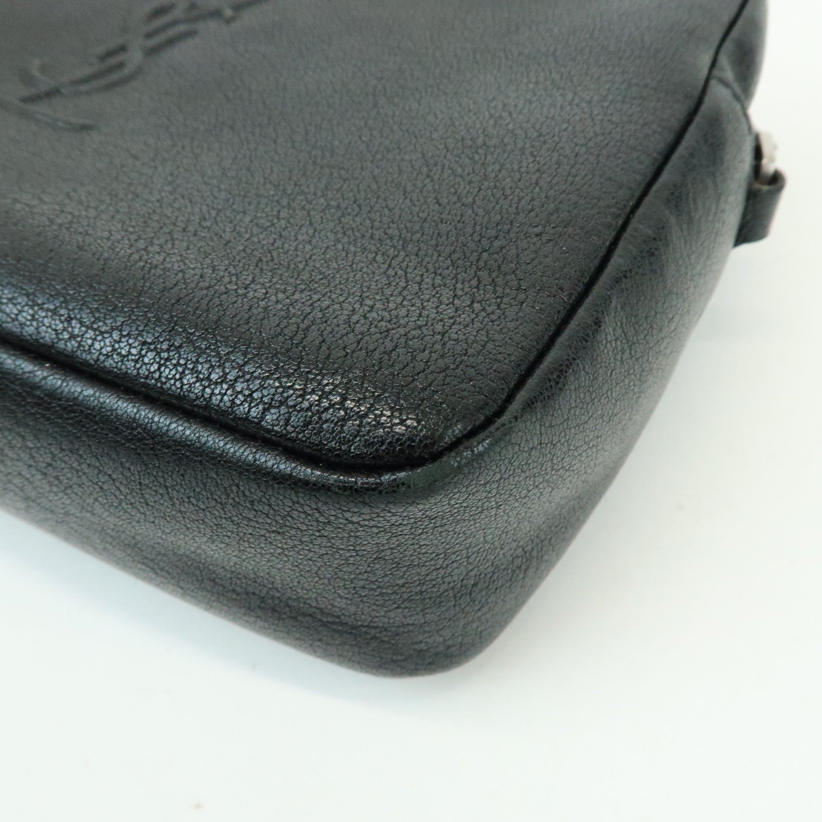 SAINT LAURENT PARIS Lou Cassandra Leather Shoulder Bag Tassel Black