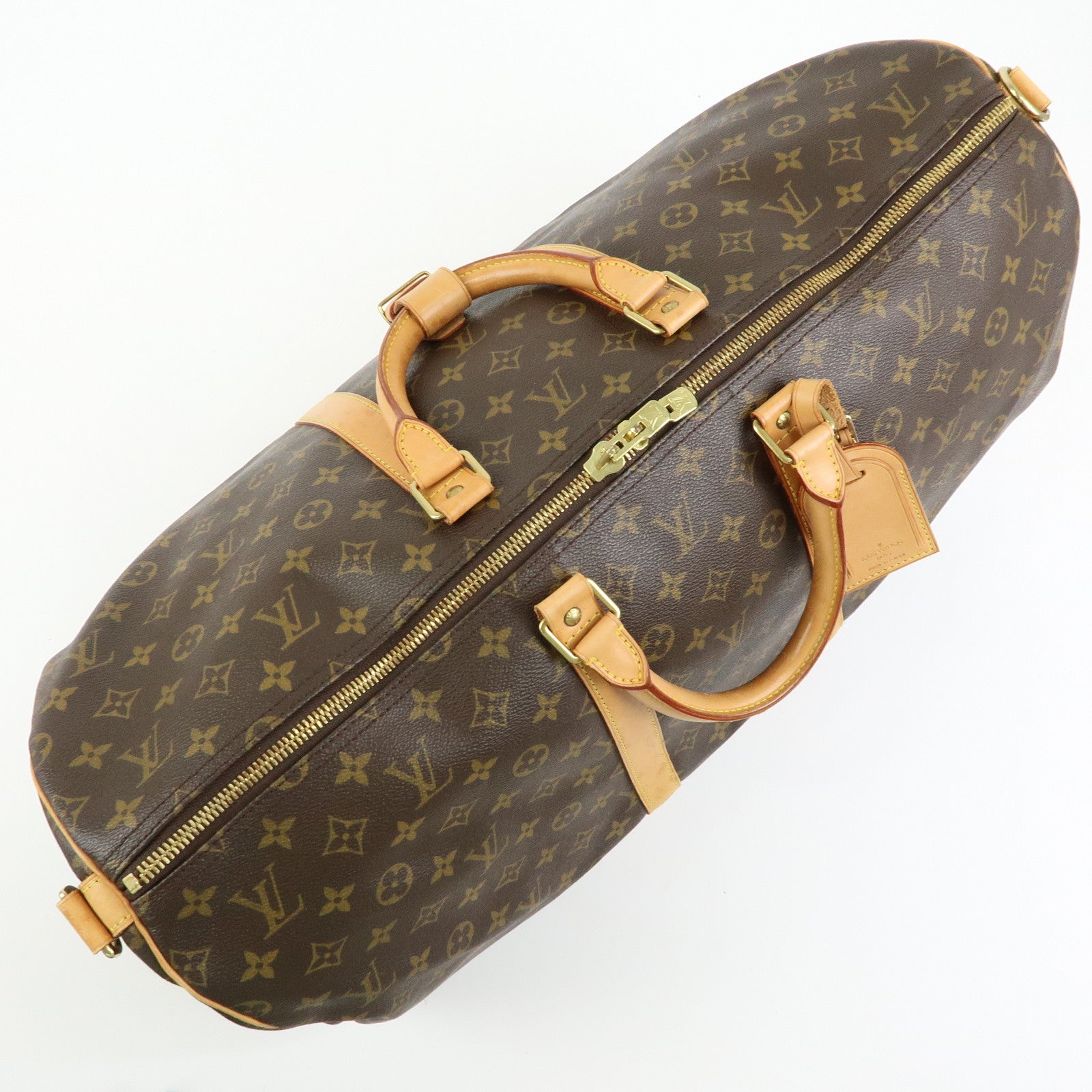 Louis Vuitton Keep All Bandouliere 55 Boston Bag Hand Bag Brown M41414