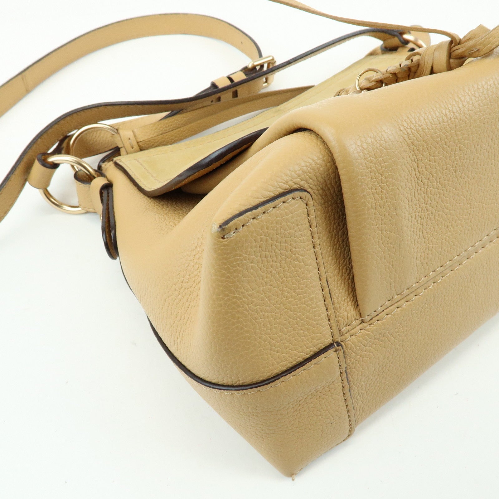 Chloe See by Chloe Joan Leather Suede 2Way Bag Hand Bag Beige