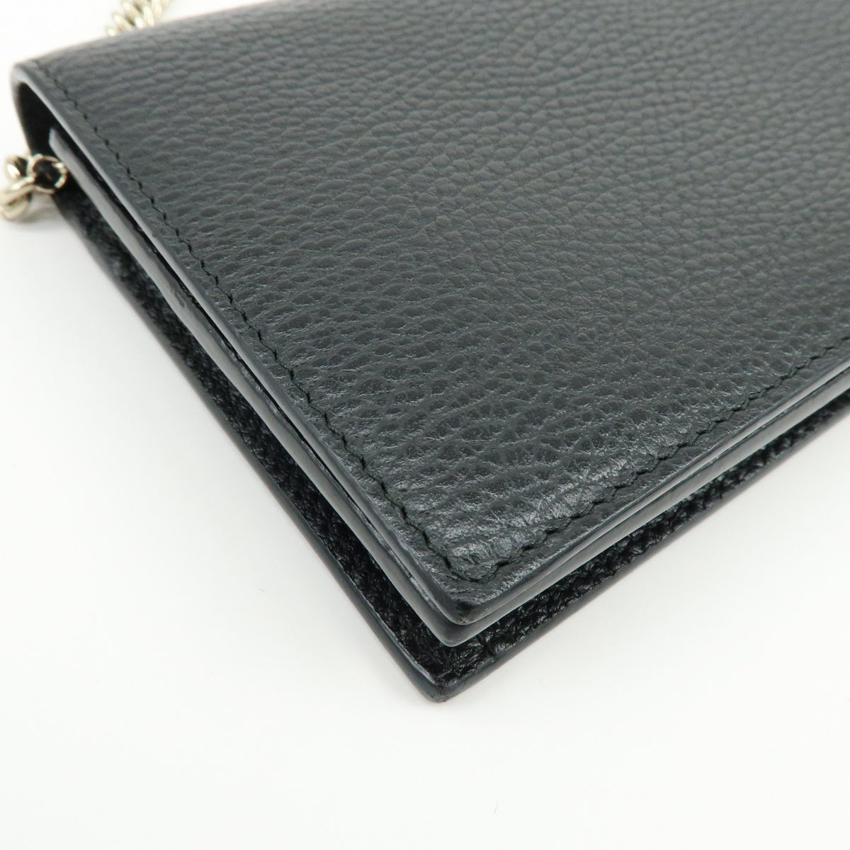 GUCCI Interlocking G Calf Leather Chain Wallet Shoulder Bag 466506