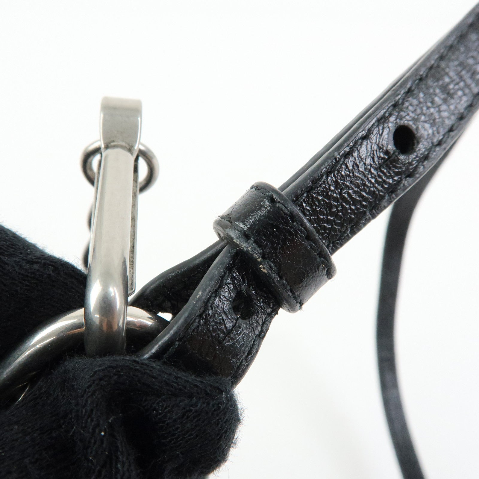 BALENCIAGA Le Cagole Mini Leather Chain Shoulder Bag Black 695814
