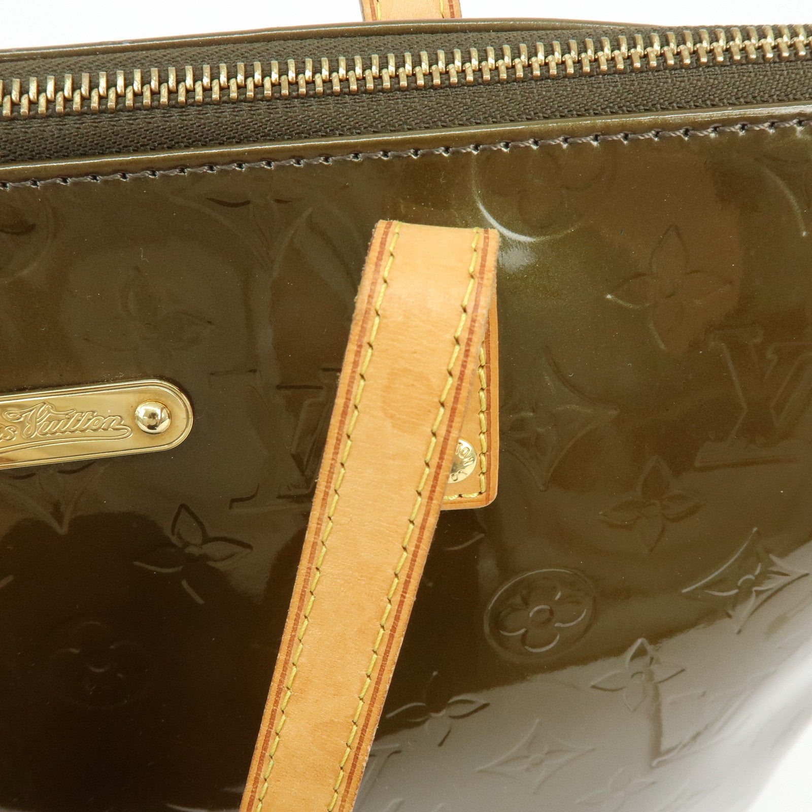 Louis Vuitton Monogram Vernis Bellevue GM Tote Bag Vert Bronze M93674