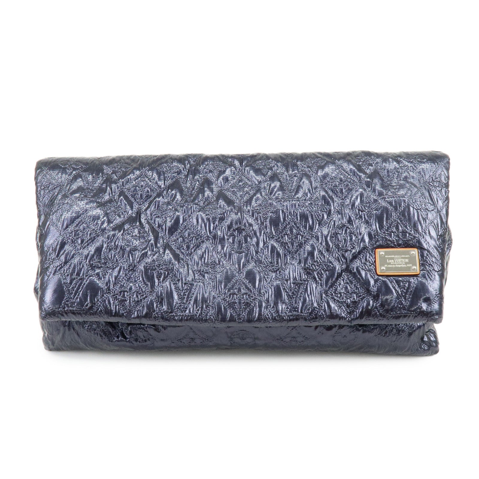 Louis Vuitton Monogram PVC Canvas Limelight Clutch PM Bag Flat Bag Navy