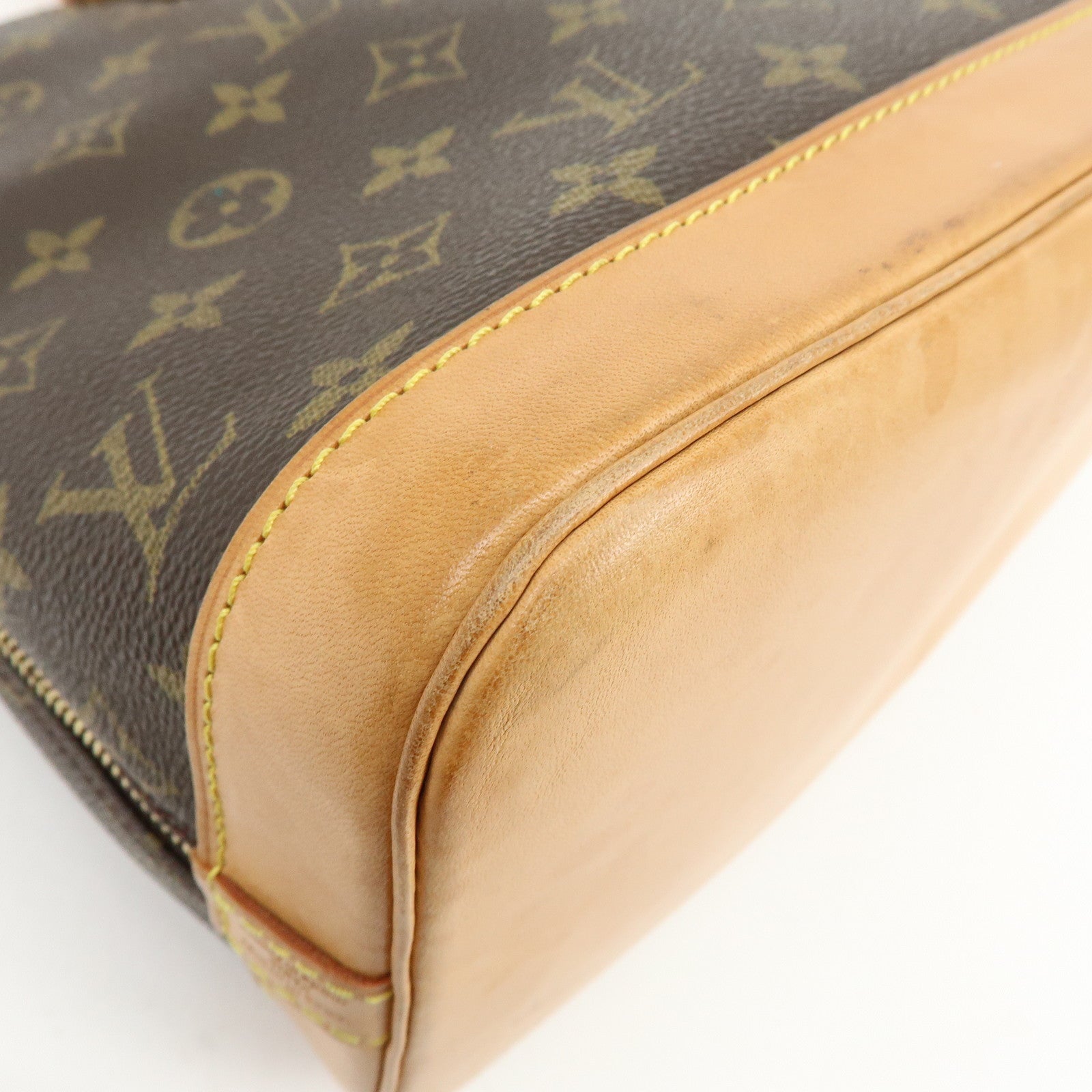 Louis Vuitton Monogram Alma PM Canvas Leather Hand Bag Brown M51130